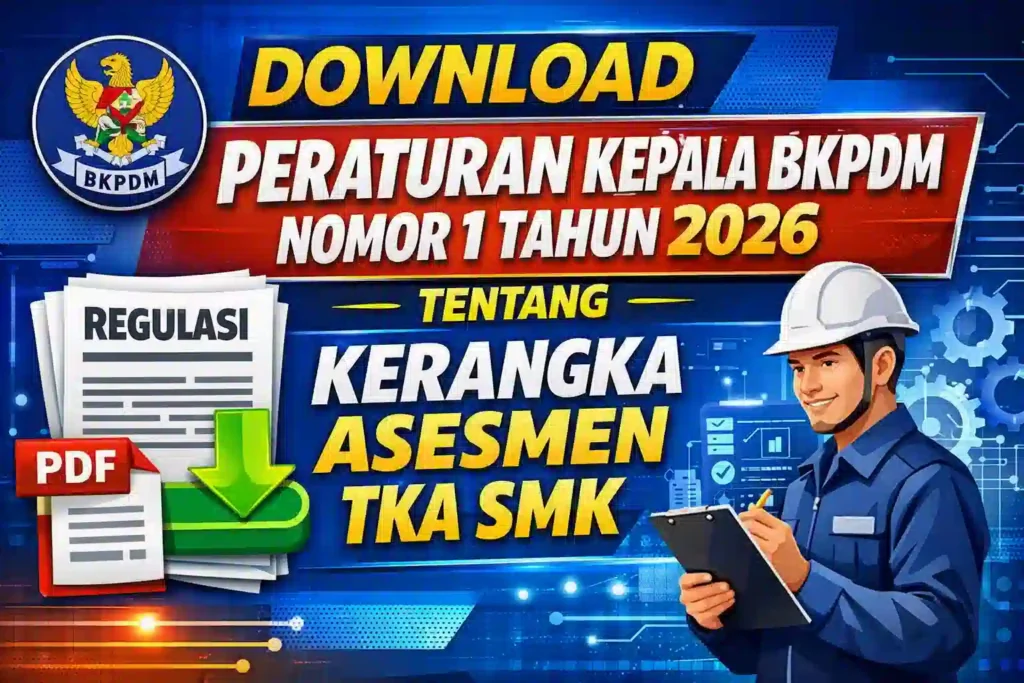 Download Peraturan Kepala BKPDM Nomor 1 Tahun 2026 Tentang Kerangka Asesmen TKA SMK