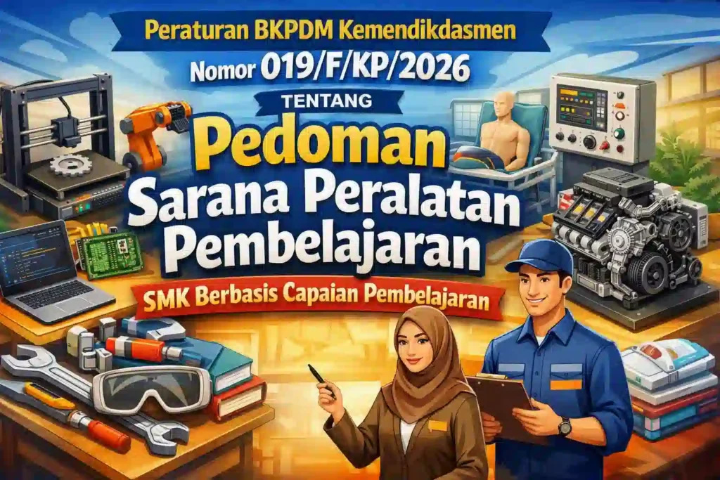 Download Peraturan BKPDM 019/F/KP/2026 tentang pedoman sarana peralatan pembelajaran SMK berbasis capaian pembelajaran