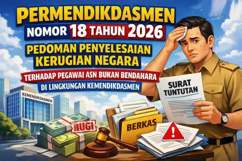 Permendikdasmen Nomor 18 Tahun 2026 tentang Penyelesaian Kerugian Negara ASN Bukan Bendahara