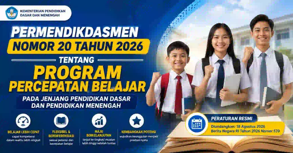 Permendikdasmen Nomor 20 Tahun 2026 Tentang Program Percepatan Belajar