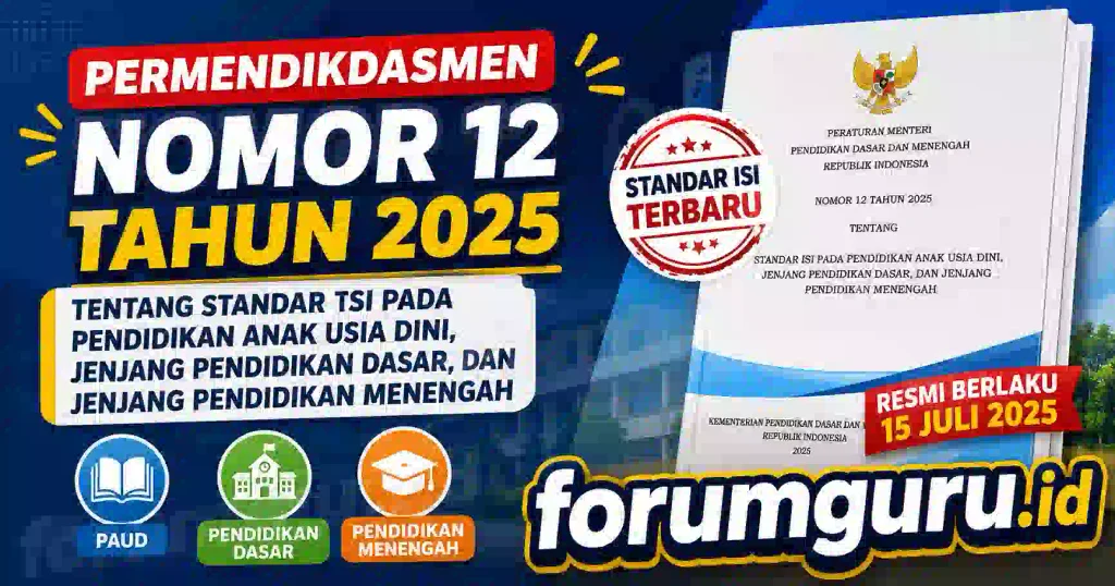 Permendikdasmen Nomor 12 Tahun 2025 tentang Standar Isi