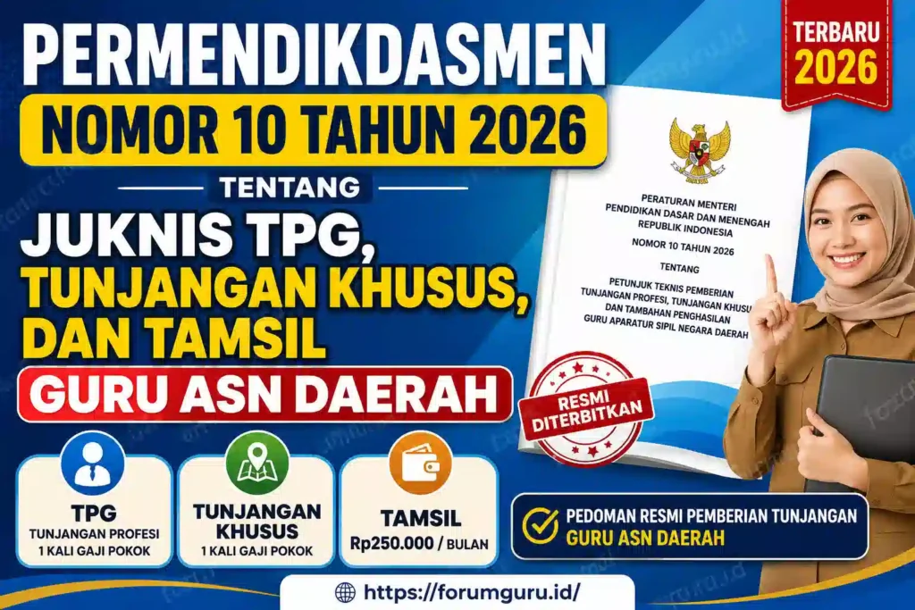 Permendikdasmen Nomor 10 Tahun 2026 tentang Juknis TPG