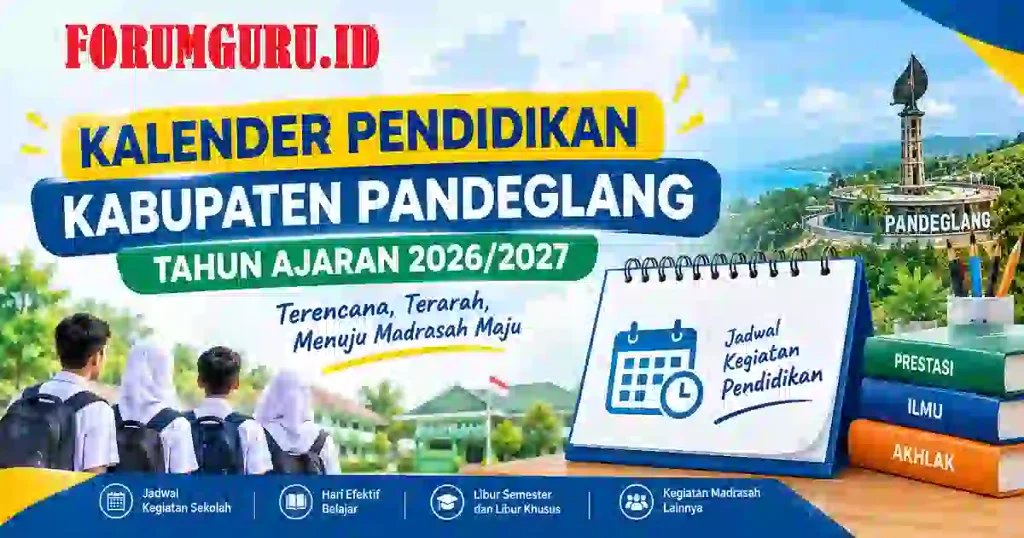Kalender Pendidikan Kabupaten Pandeglang Tahun Ajaran 2026/2027
