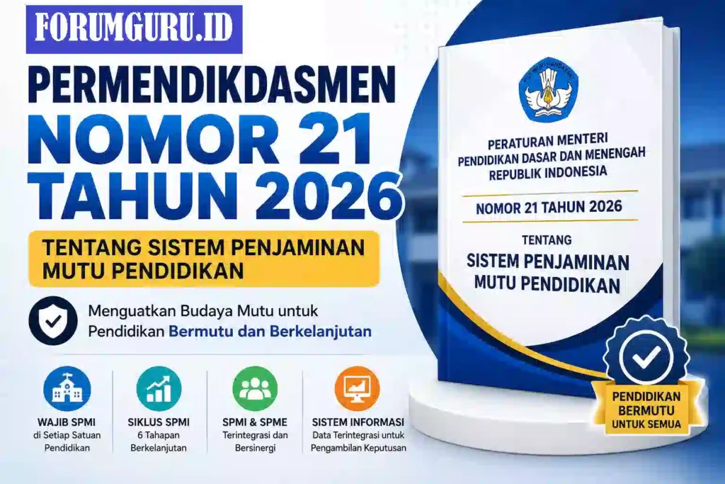 Permendikdasmen Nomor 21 Tahun 2026 tentang Sistem Penjaminan Mutu Pendidikan
